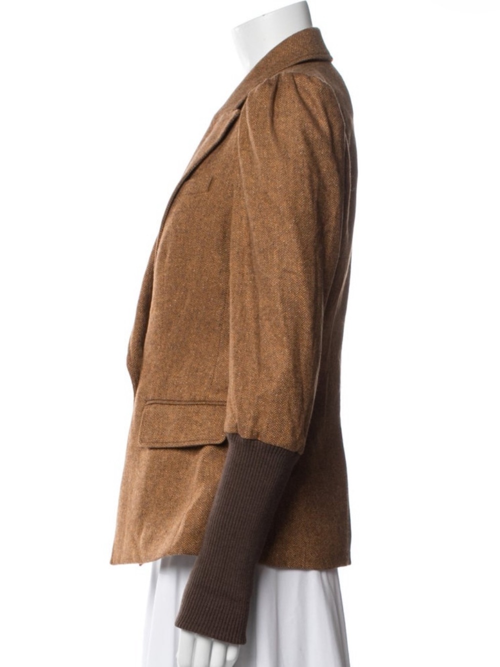 $798 Veronica Beard Bayard Dickey Jacket colorblock Herringbone Camel brown sz 6 - Picture 7 of 16